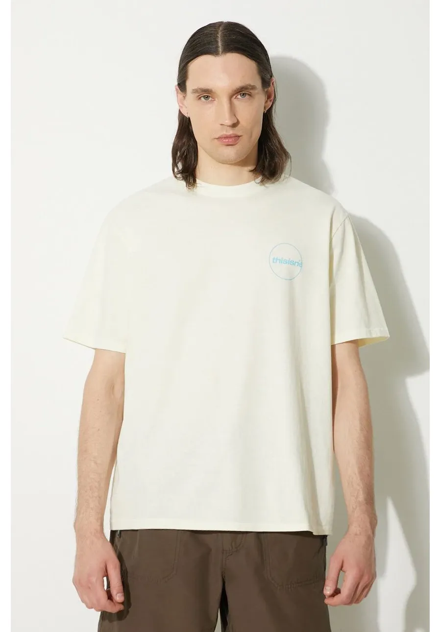 obrazek 1 thisisneverthat t-shirt bawełniany C-Logo Tee męski kolor beżowy z nadrukiem TN241TTSST29
