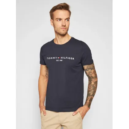 Zdjęcie Tommy Hilfiger T-Shirt Core Logo Tee MW0MW11465 Granatowy Slim Fit