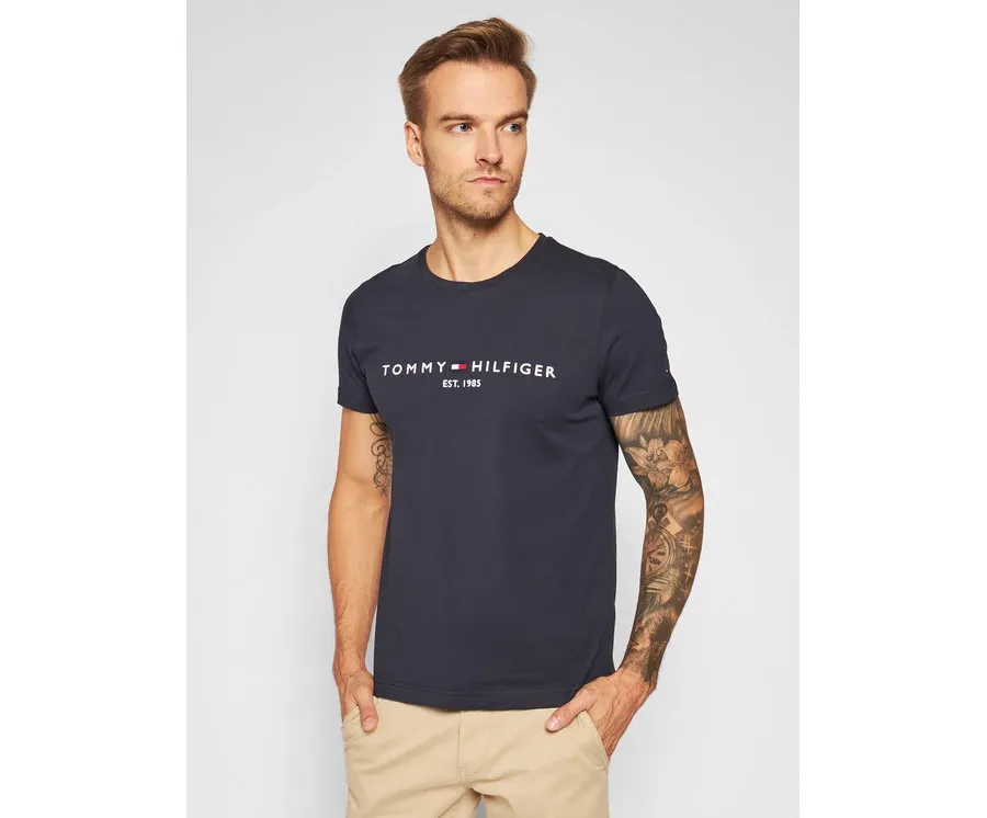 obrazek 1 Tommy Hilfiger T-Shirt Core Logo Tee MW0MW11465 Granatowy Slim Fit