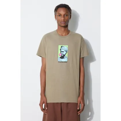 Zdjęcie PLEASURES t-shirt bawełniany kolor beżowy z nadrukiem