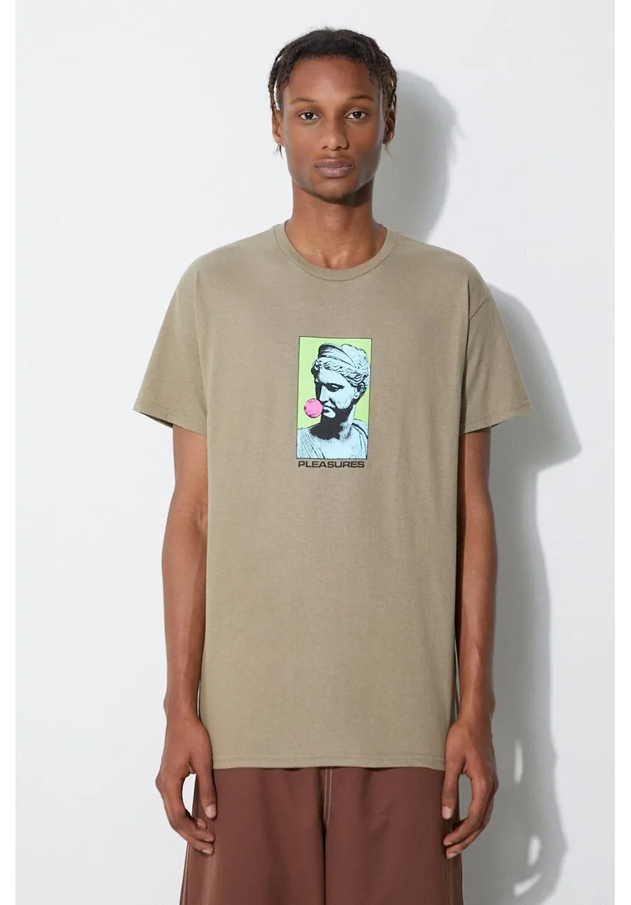obrazek 1 PLEASURES t-shirt bawełniany kolor beżowy z nadrukiem