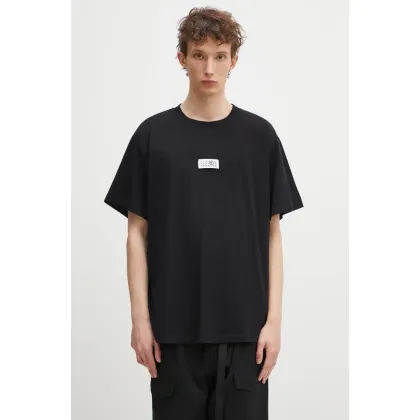 Zdjęcie MM6 Maison Margiela t-shirt bawełniany męski kolor czarny z aplikacją SH0GC0033