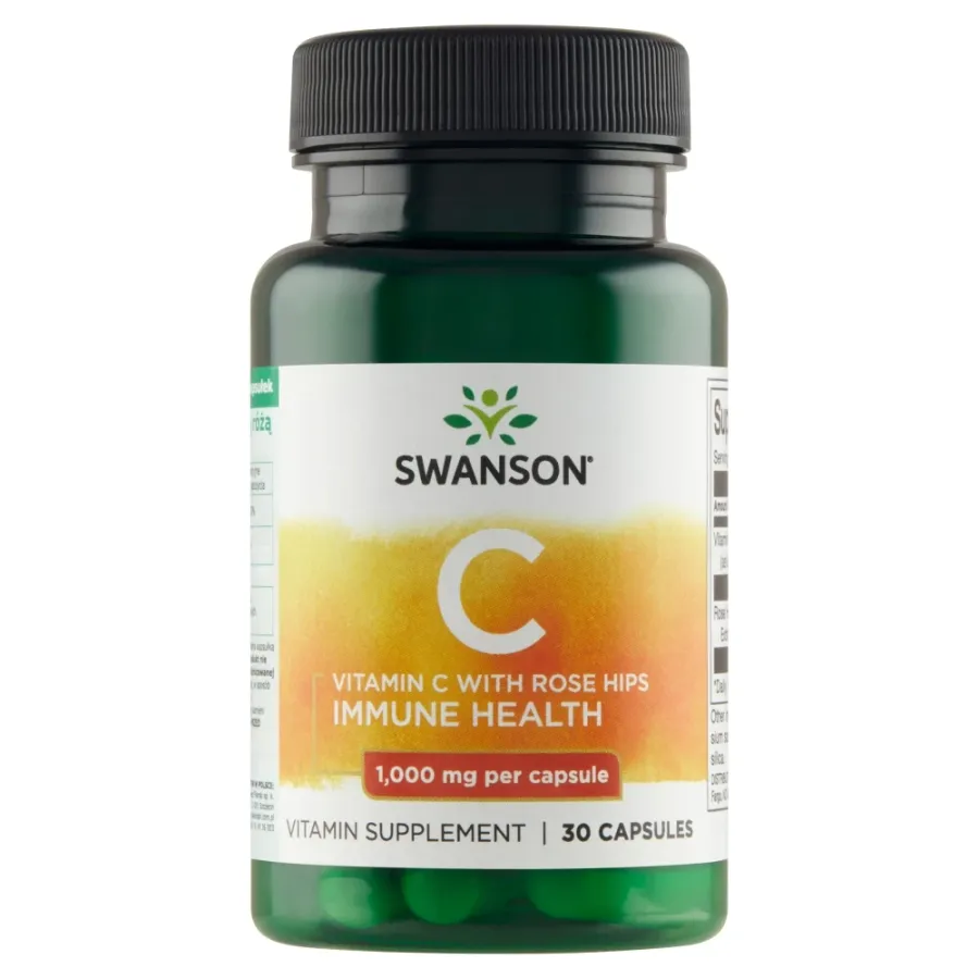 obrazek 1 Swanson Witamina C 1000 mg + Dzika Róża Kapsułki