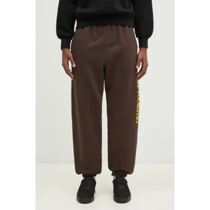 Zdjęcie No Problemo spodnie dresowe bawełniane Sweatpant kolor brązowy z nadrukiem NP30002.02