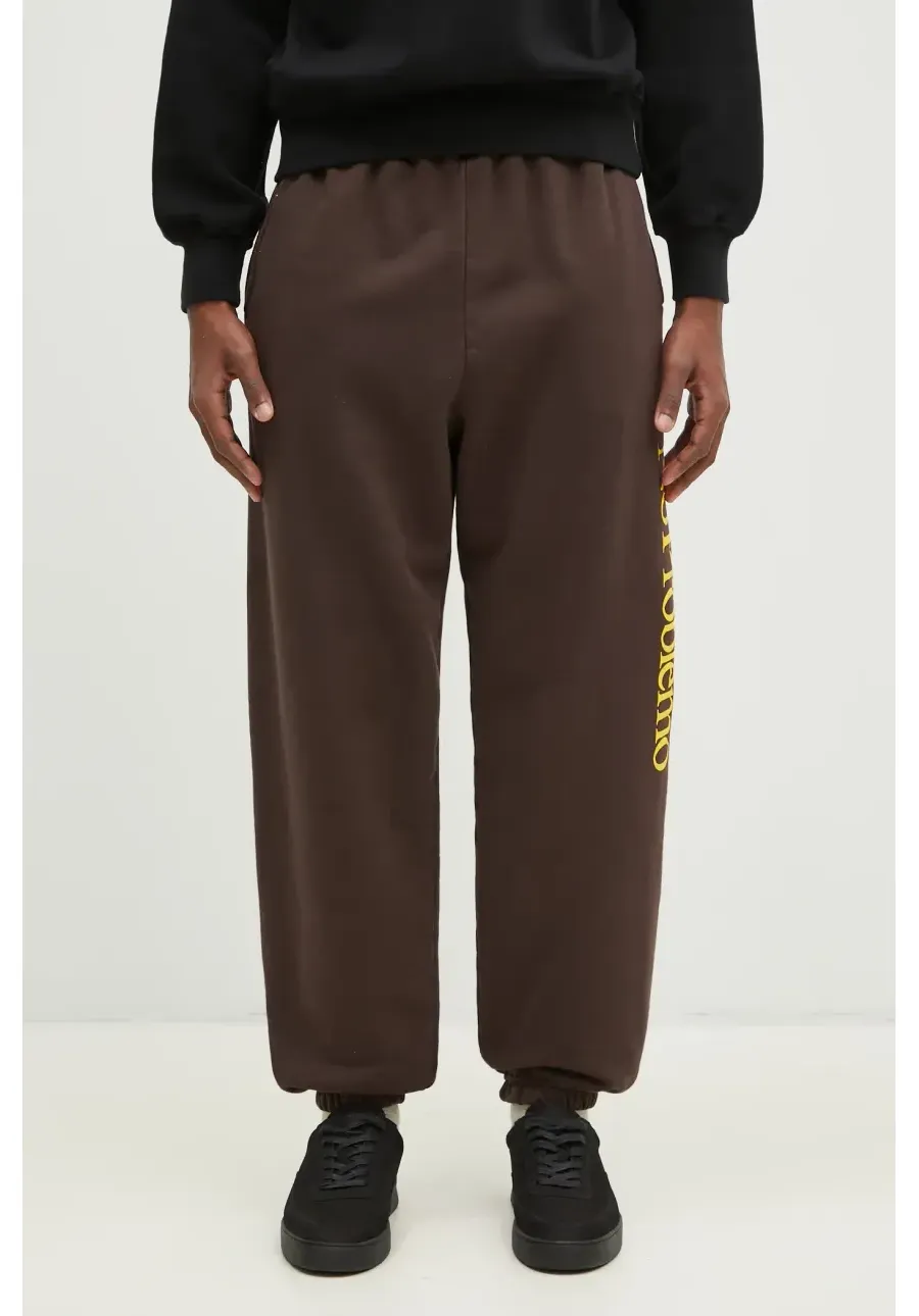 obrazek 1 No Problemo spodnie dresowe bawełniane Sweatpant kolor brązowy z nadrukiem NP30002.02