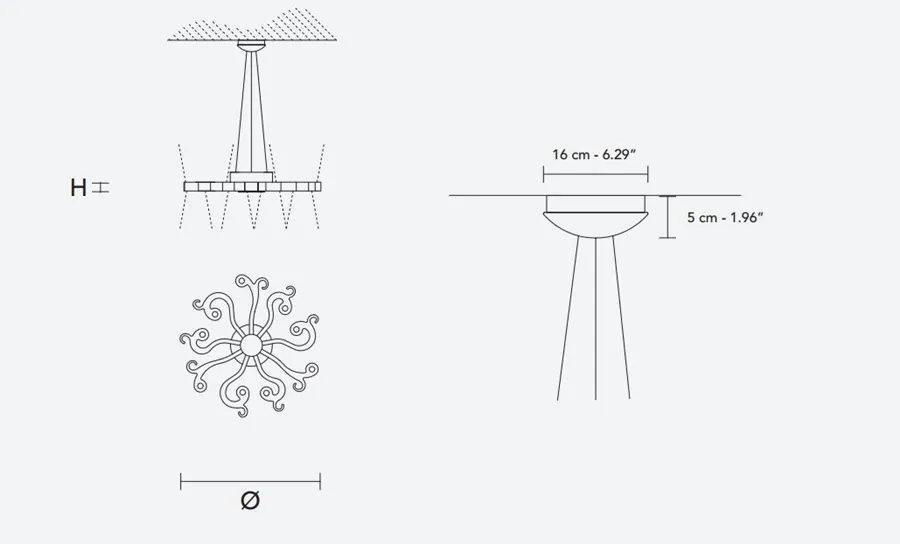 obrazek 3 Designerski żyrandol do wnętrz o wyjątkowej stylistyce - Masiero