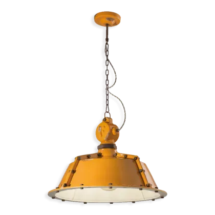 Zdjęcie Oryginalna włoska duża lampa wisząca Industrial