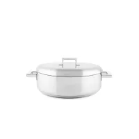 Zdjęcie Designerski włoski płytki garnek ze stali nierdzewnej 28 cm