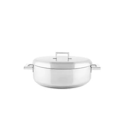 Zdjęcie Designerski włoski płytki garnek ze stali nierdzewnej 28 cm