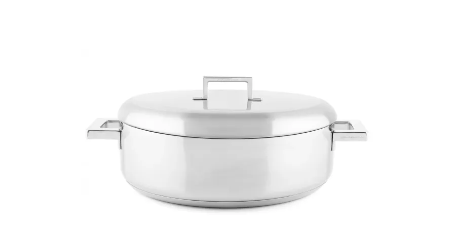 obrazek 1 Designerski włoski płytki garnek ze stali nierdzewnej 28 cm
