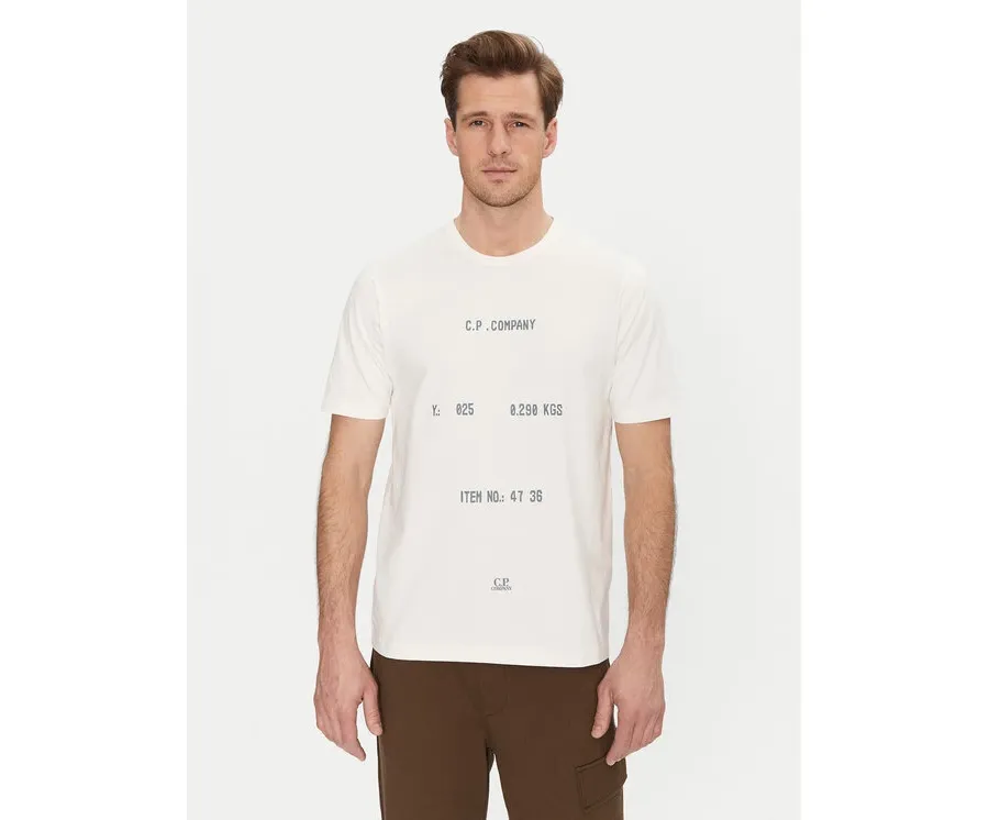 obrazek 1 C.P. Company T-Shirt 18CMTS107A110301W Biały Regular Fit