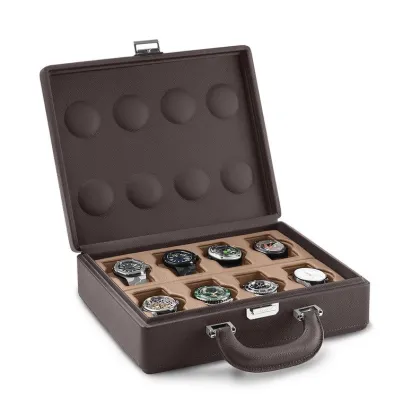 Zdjęcie Poręczna skórzana walizka z miejscem na 8 zegarków - unikalny upominek