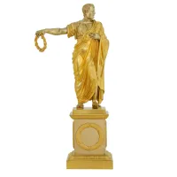 Picture Beautiful statuette of Julius Caesar made of gold-plated brass