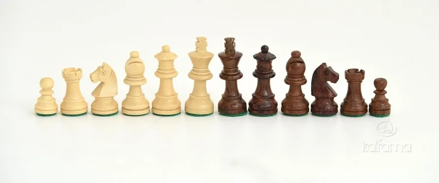 obrazek 3 Nieszablonowy zestaw szachowy z drewnianymi figurami - G250-75+LEAT14
