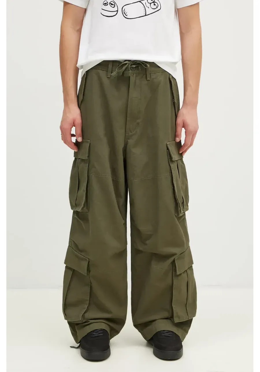 obrazek 1 Vans spodnie bawełniane Premium Classics LX Baggy Cargo Pant kolor zielony w fasonie cargo VN000HMYKCZ1