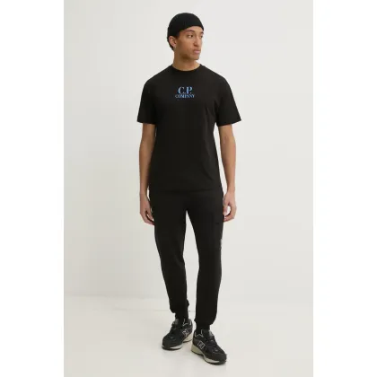 Zdjęcie C.P. Company t-shirt bawełniany męski kolor czarny z nadrukiem 18CMTS141A005100W