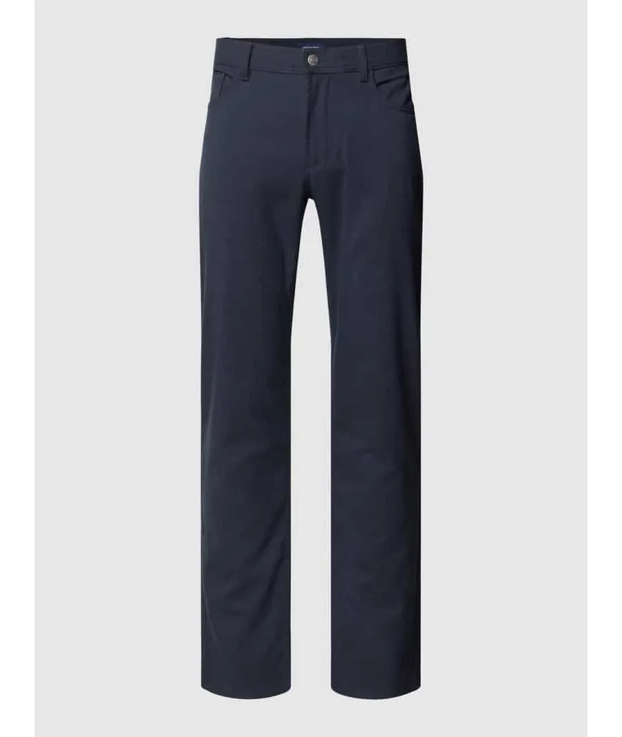 obrazek 1 Spodnie materiałowe o kroju regular fit z fakturowanym wzorem