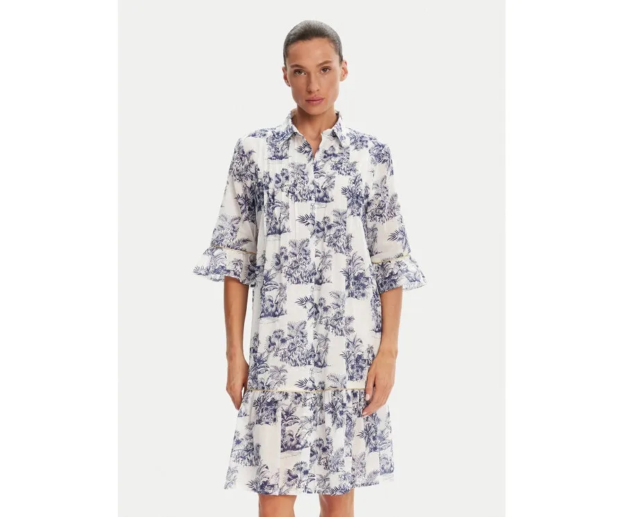 obrazek 1 Iconique Sukienka koszulowa IC25-076 Biały Relaxed Fit
