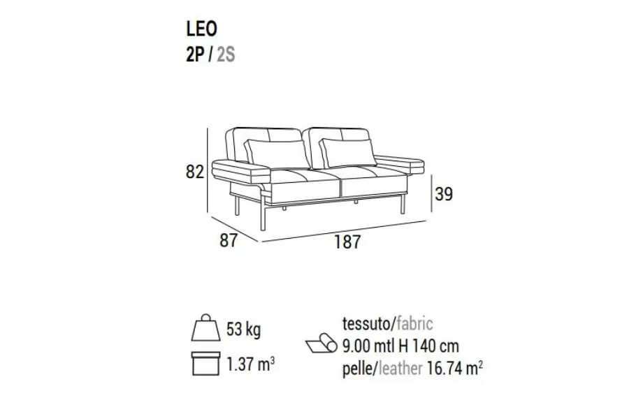 obrazek 2 Ekskluzywna sofa 2-osobowa Leo