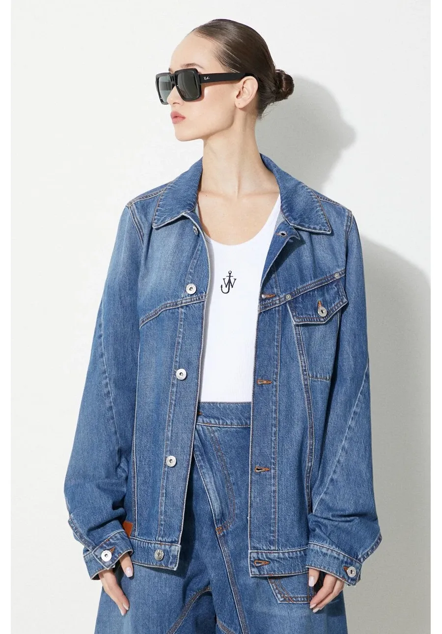 obrazek 1 JW Anderson kurtka jeansowa Twisted Jacket damska kolor niebieski przejściowa DJ0030.PG1164.804
