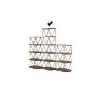 Picture Walnut and brass - designer bookcase - 6 shelves - Ulivi Salotti