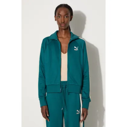 Zdjęcie Puma bluza Iconic T7 Track Jacket damska kolor zielony wzorzysta 627994