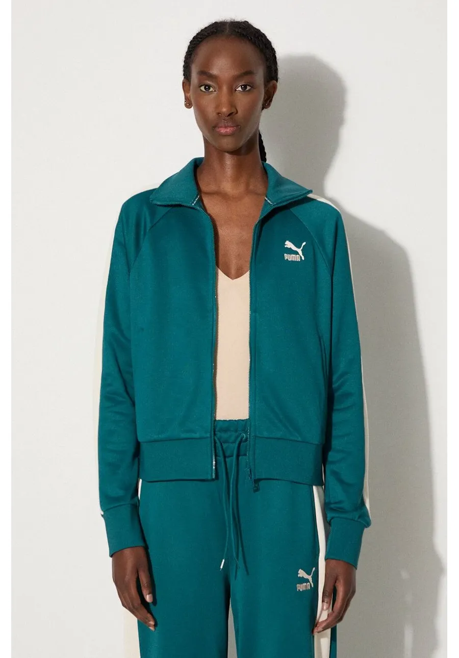 obrazek 1 Puma bluza Iconic T7 Track Jacket damska kolor zielony wzorzysta 627994