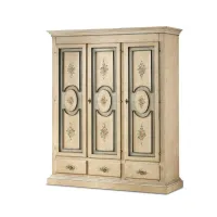 Picture Beautiful, decorated 3-door and 3-drawer wardrobe - Zanini