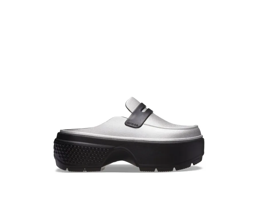 obrazek 1 Crocs Klapki Stomp Metallic Loafer Clog 210363 Srebrny