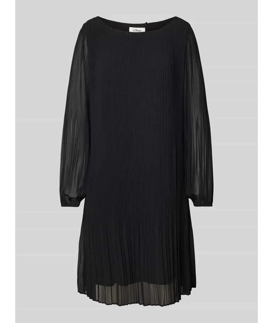 obrazek 1 Sukienka o lejącym kroju z długim rękawem z plisowanego szyfonu