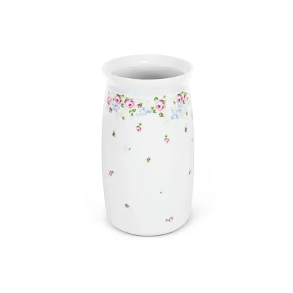 Zdjęcie Stylowy porcelanowy wazon zdobiony kwiatowym motywem – Leander