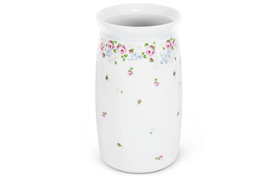 obrazek 1 Stylowy porcelanowy wazon zdobiony kwiatowym motywem – Leander
