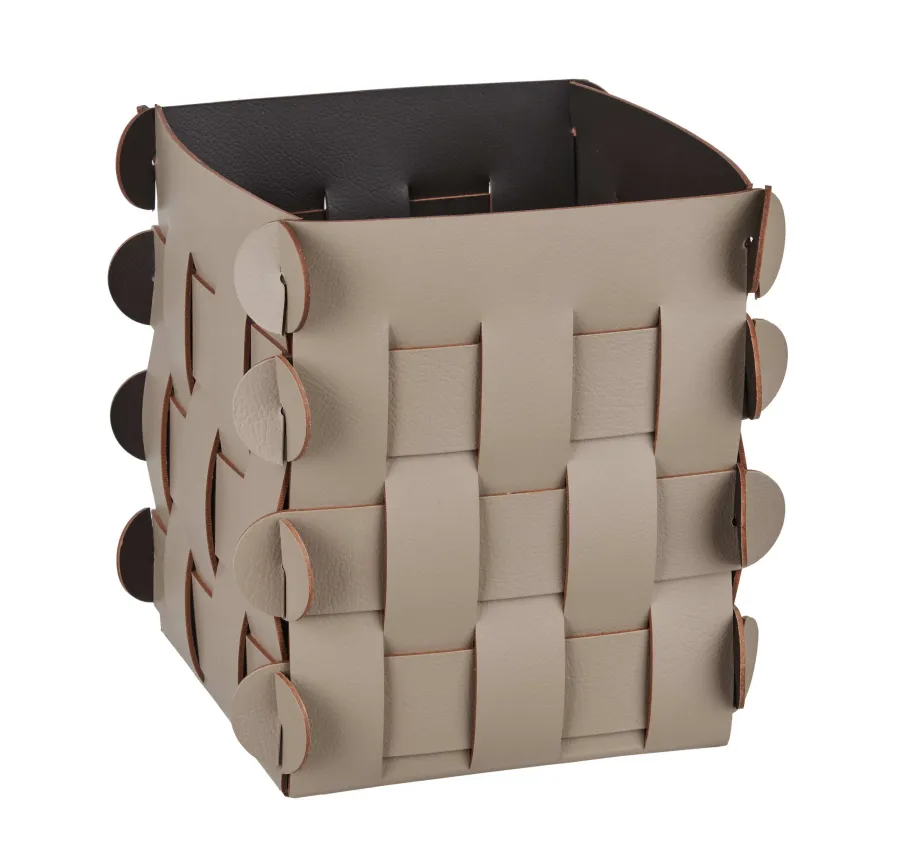 obrazek 1 Wyjątkowy mały koszyk Shlesser 13x13xH17 cm w kolorze cappuccino