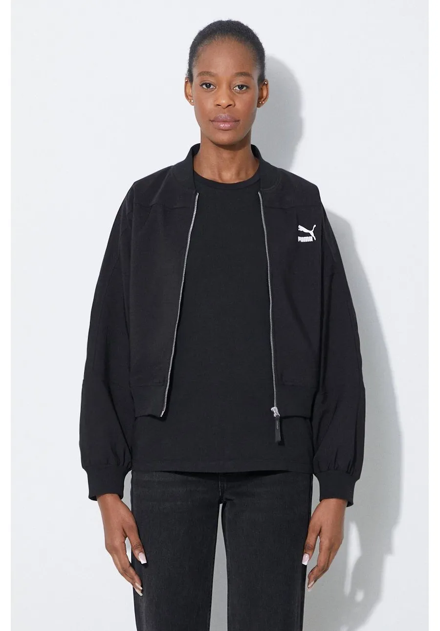 obrazek 1 Puma kurtka bomber Classics Shiny Bomber damski kolor czarny przejściowa 623696