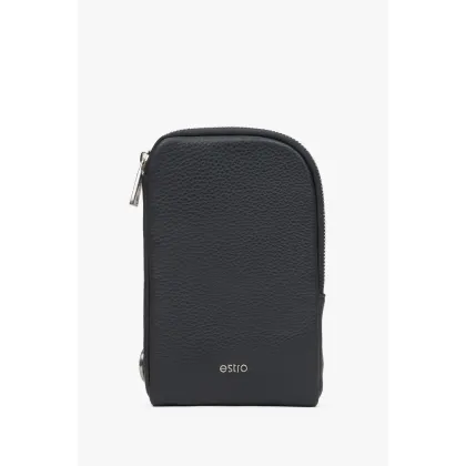 Zdjęcie Estro: Naramienna torba męska ze skóry naturalnej w kolorze czarnym