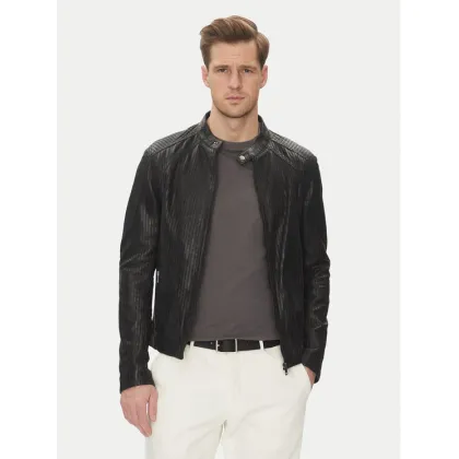 Zdjęcie Serge Pariente Kurtka skórzana Leni Czarny Slim Fit