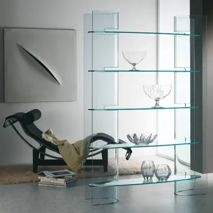 Zdjęcie Ekskluzywna szklana półka na książki do salonu - La Vetreria