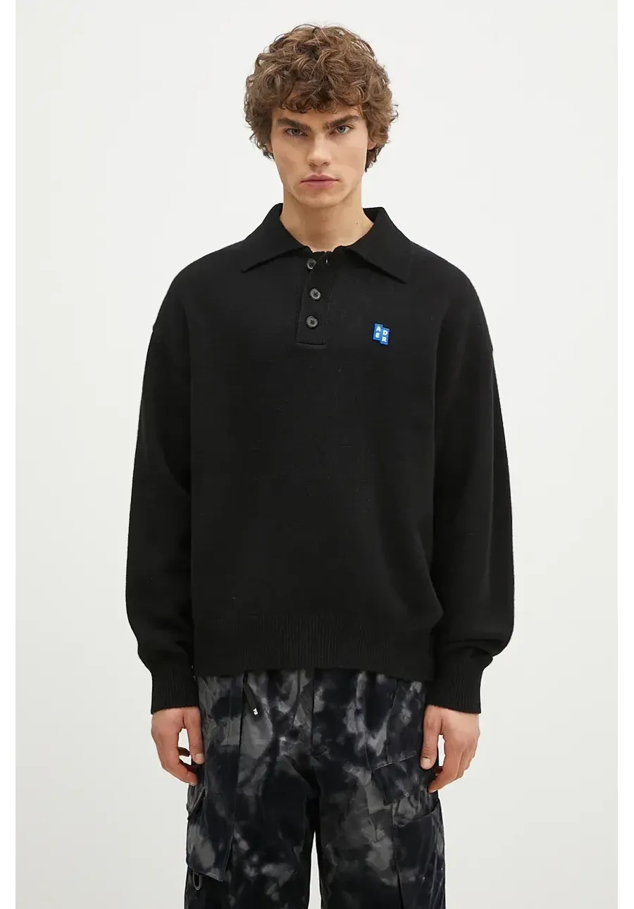 obrazek 1 Ader Error sweter wełniany męski kolor czarny  BM42FYKT0106BK