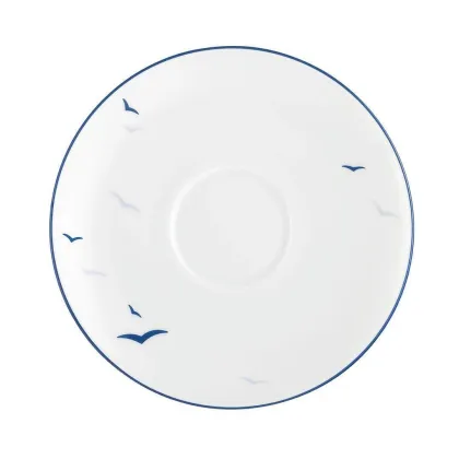 Zdjęcie Stylowy porcelanowy spodek zdobiony subtelnym motywem ptaków – Tettau