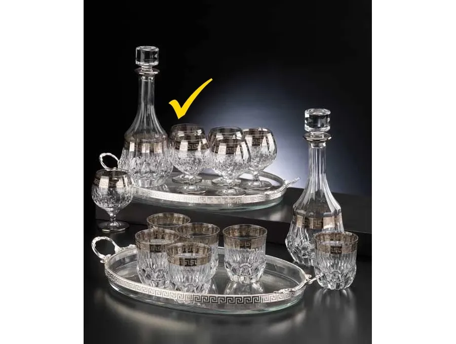 obrazek 1 Komplet do brandy ze znakiem Versace ( szkło cięte )