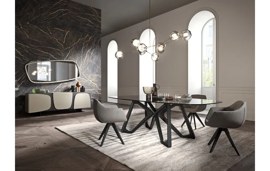 obrazek 3 Designerskie lustro do jadalni lub salonu z drewnianą ramą