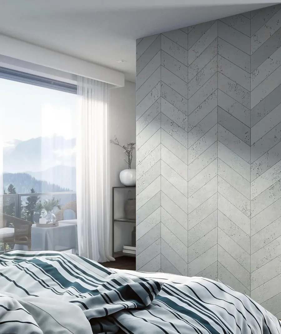 obrazek 1 39,5x11,7 cm VT - PB35 (B0 biały złamany) JODEŁKA - Panel dekor beton architektoniczny PRAWY