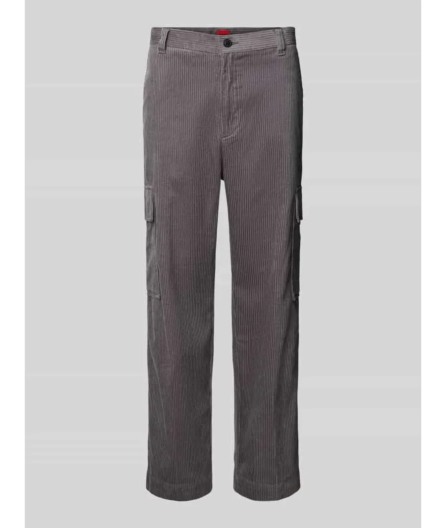 obrazek 1 Spodnie sztruksowe o kroju regular fit z kieszeniami cargo model ‘Grady244’