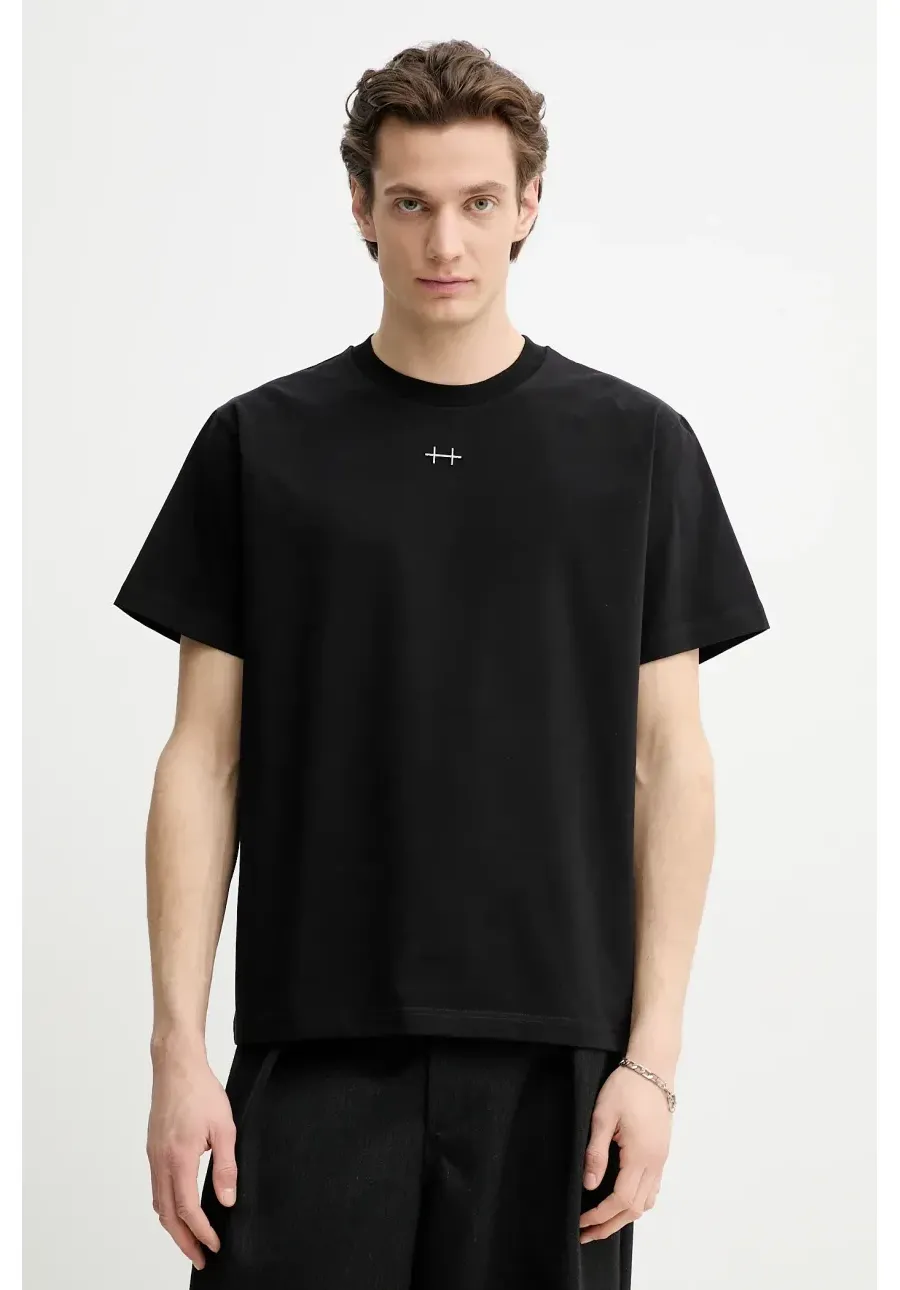 obrazek 1 Heliot Emil t-shirt męski kolor czarny gładki SS25_M_09_114_BLK01_CO