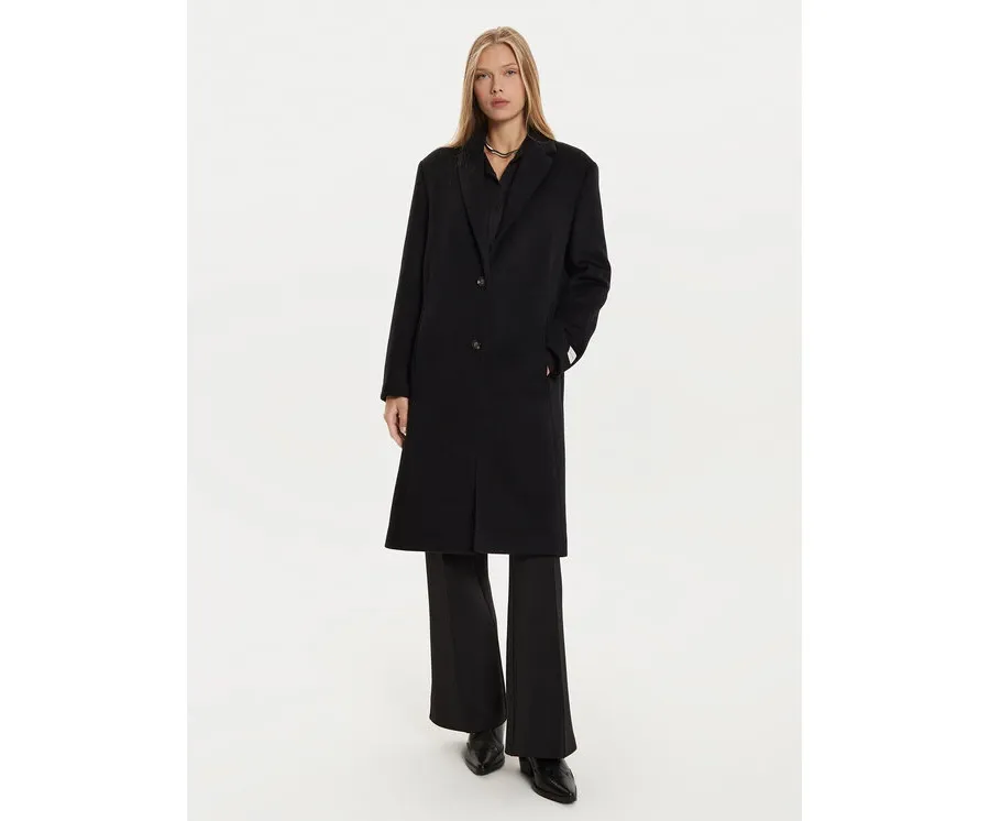 obrazek 1 Calvin Klein Płaszcz wełniany K20K207701 Czarny Regular Fit