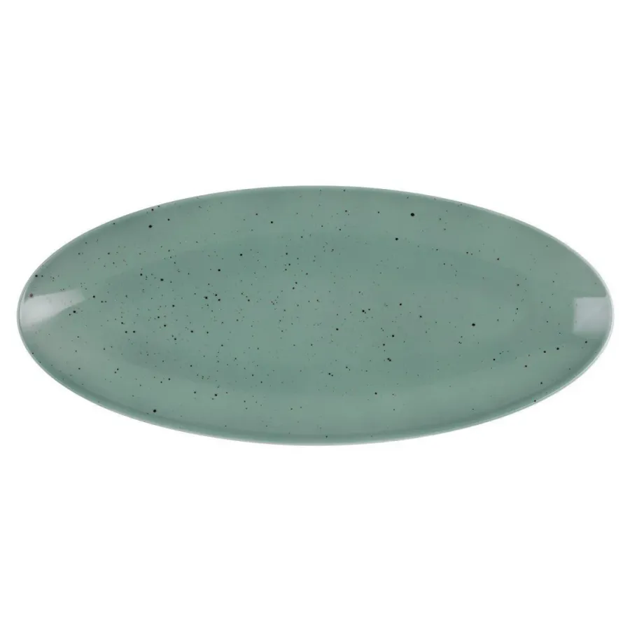 obrazek 1 Duży owalny płaski porcelanowy talerz 43x19 cm w kolorze turkusowym - Seltmann Weiden
