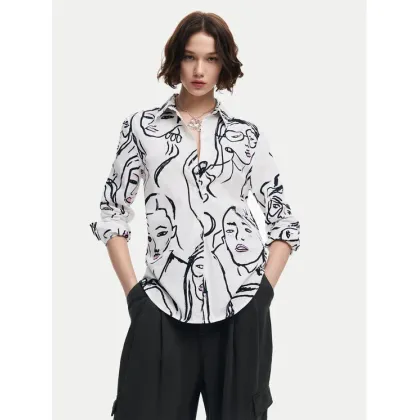 Zdjęcie Desigual Koszula Faces 24WWCW34 Biały Regular Fit