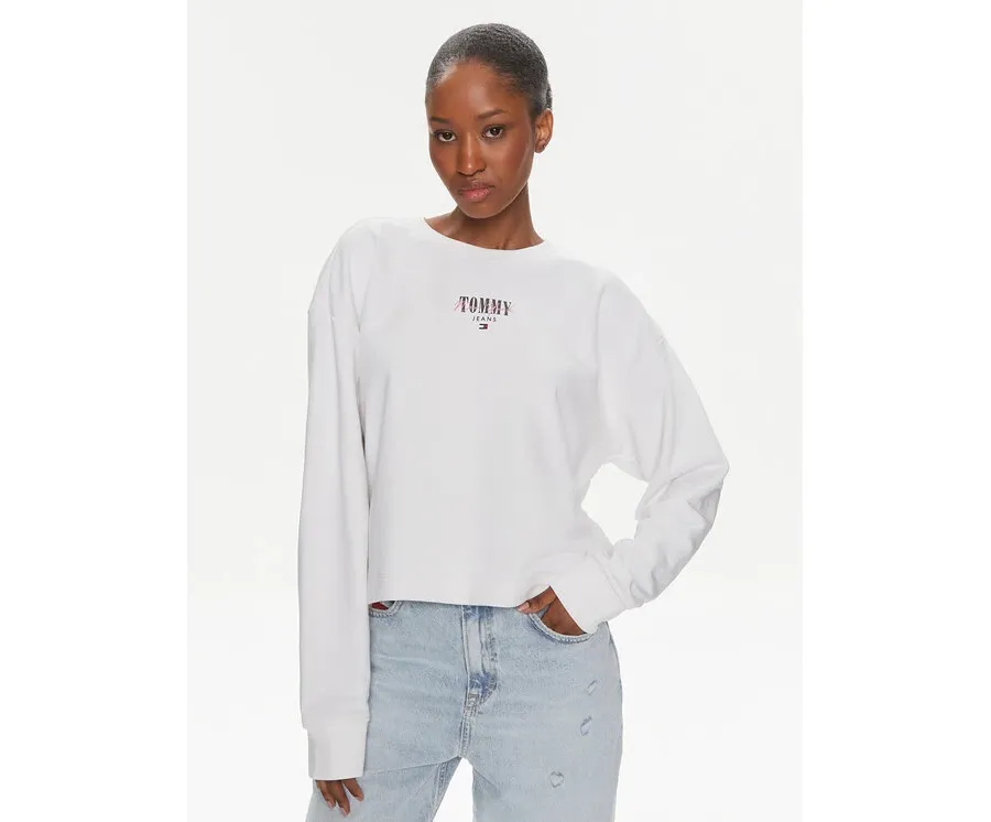 obrazek 1 Tommy Jeans Bluza Essential Logo DW0DW17796 Biały Relaxed Fit