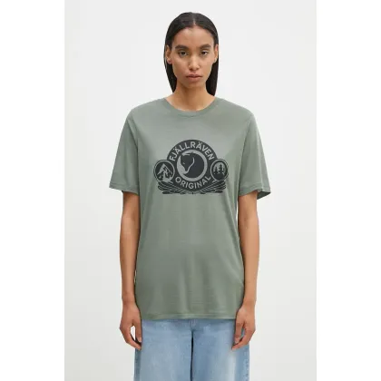 Zdjęcie Fjallraven t-shirt Abisko Wool Classic SS kolor zielony z nadrukiem F84117.614-614