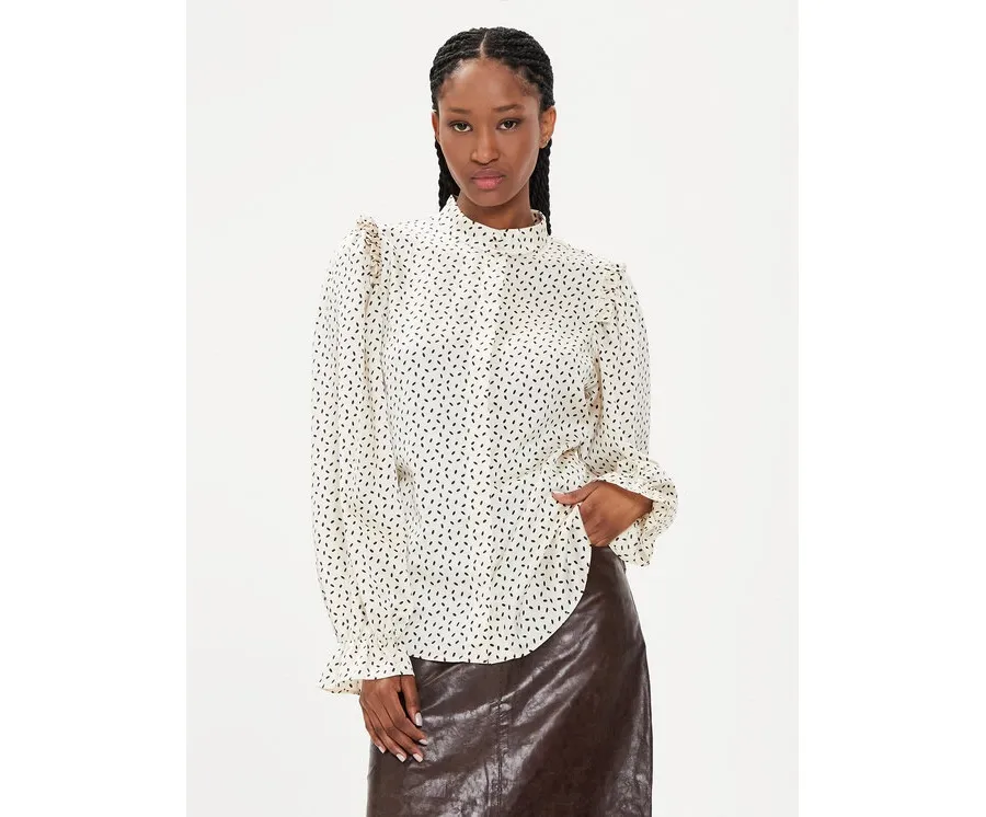 obrazek 1 Bruuns Bazaar Bluzka Acacia Fria BBW3195 Écru Regular Fit